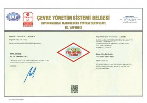 Çevre Yönetim Sistemi Belgesi