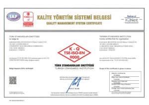 KALİTE YÖNETİM SİSTEMİ BELGESİ